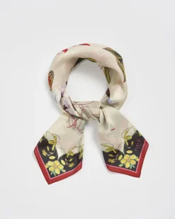 Discount Fable England Wonderland Scene Ivory Square Scarf