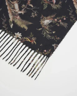 Sale Fable England Wonderland Toile Fringe Scarf